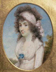 Porträtminiatur von Lydia oder Elizabeth Hunt, ca. 1795