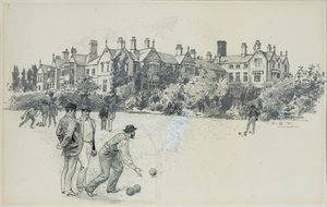 Cheadle Asylum vom Bowling Green von Henry Edward Tidmarsh
