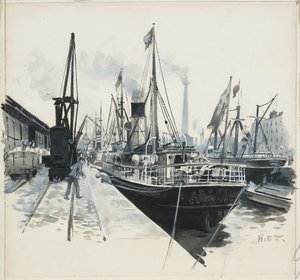 Verladung im Pomona Dock von Henry Edward Tidmarsh