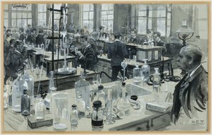 Das Chemielabor, Grammar School von Henry Edward Tidmarsh