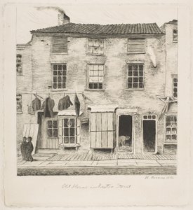 Altes Haus in der Rector Street, aus "Szenen des alten New York" von Henry Farrer