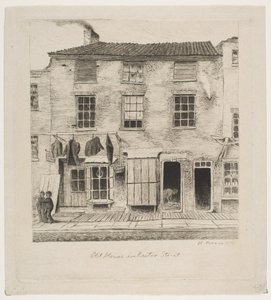 Altes Haus in der Rector Street aus Szenen des alten New York, 1870