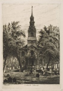 St. Pauls Kapelle, New York aus Szenen des alten New York, 1877 von Henry Farrer