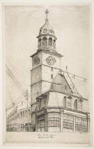Das Postamt, Mittlere Niederländische Kirche aus Szenen des alten New York, 1870 von Henry Farrer