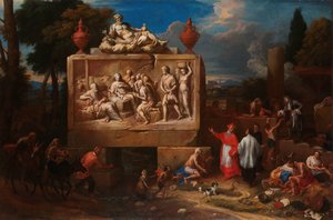 Fantasielandschaft mit St. Karl Borromäus von Henry Ferguson