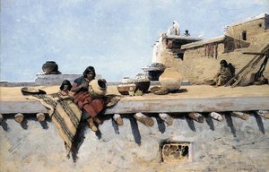 Eine indische Malerei Töpfe