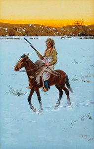 Indianer kehrt von der Jagd zurück, 1912 von Henry Francois Farny