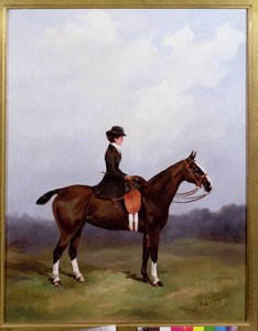Dame reitet im Damensattel