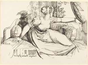Eine Frau sitzt am Fenster von Johann Heinrich Füssli