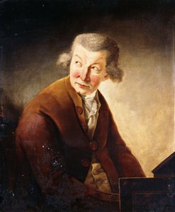 Porträt eines Gentlemans, identifiziert als Franz Joseph Haydn, Halbfigur, am Klavier von Johann Heinrich Füssli