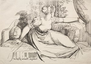 Frau auf einem Sofa von Johann Heinrich Füssli