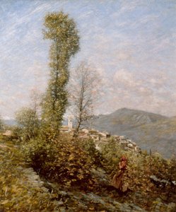 Ein Dorf am Hang in der Provence, ca. 1910-14 von Henry Herbert La Thangue