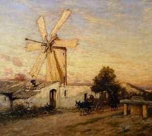 Mondaufgang in Spanien, Buger, Mallorca von Henry Herbert La Thangue