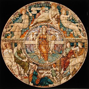 Entwurf für ein Buntglasfenster für ein theologisches College in New Jersey, USA von Henry Holiday