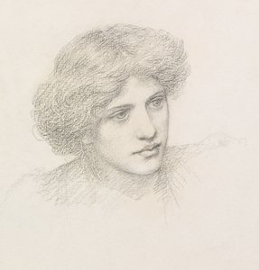 Kopf eines Mannes, möglicherweise Gaetano Meo (Bleistift) von Henry Holiday