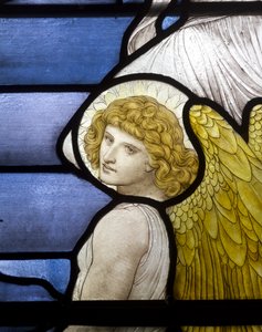Wolsingham, St. Maria & St. Stephan, Jakobsleiter, Engel (Detail), 1881