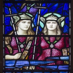 Yeovil, St. Johannes der Täufer, Engel im Himmel, 1917-18 von Henry Holiday