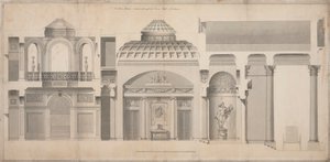 Carlton House, Pall Mall, London: Abschnitt des Portikus, der Halle und der Tribüne