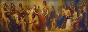 Pandora, die von den versammelten Göttern mit all ihren Gaben ausgestattet wurde, 1834