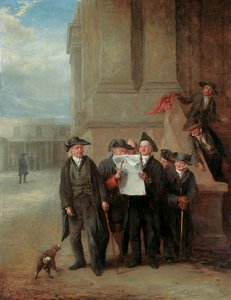 Marine-Nachrichten: Greenwich-Pensionäre lesen eine Ausgabe der Times von Henry James Pidding