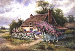 Hübsches Häuschen mit Enten von Henry John Sylvester Stannard