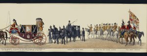 Teil der Panoramadarstellung des gesamten Trauerzugs von Arthur, Herzog von Wellington von Henry Jr and Sala Alken