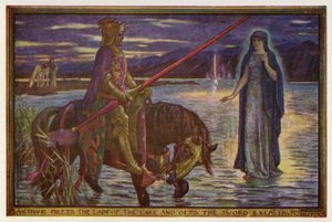 Arthur trifft die Dame vom See und erhält das Schwert Excalibur