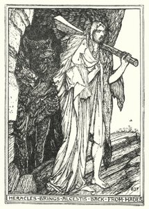 Herakles bringt Alkestis aus dem Hades zurück von Henry Justice Ford