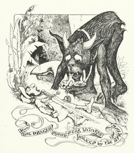Wie die Draken Herrn Lazarus schlafend an der Quelle fanden (Gravur) von Henry Justice Ford