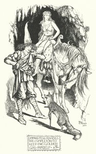 Hinkefuchs rät dem Einfaltspinsel, das goldene Mädchen selbst zu behalten (Gravur) von Henry Justice Ford