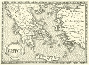 Karte von Griechenland von Henry Justice Ford