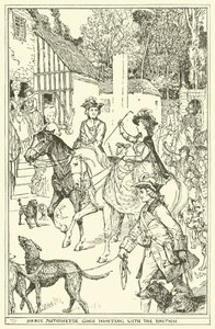 Marie Antoinette geht mit dem Dauphin auf die Jagd von Henry Justice Ford