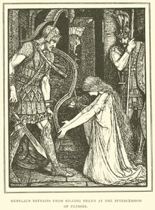 Menelaos verzichtet auf die Tötung von Helena auf Bitten von Odysseus von Henry Justice Ford