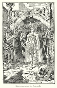 Montezuma begrüßt die Spanier