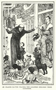 St. Franz Xaver lehrt die japanischen Kinder ihren Katechismus von Henry Justice Ford