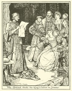 Der Kardinal liest Jeanne den Brief des Königs vor von Henry Justice Ford