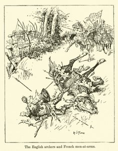 Die englischen Bogenschützen und französischen Fußsoldaten von Henry Justice Ford