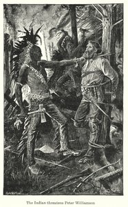 Der Indianer bedroht Peter Williamson von Henry Justice Ford