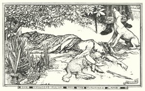 Die Prinzessin Pulja und das ermordete Lamm (Lithografie) von Henry Justice Ford