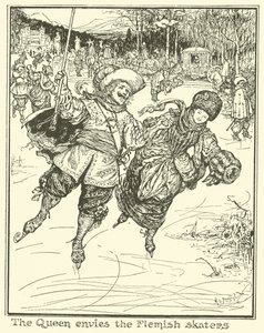 Die Königin beneidet die flämischen Schlittschuhläufer von Henry Justice Ford