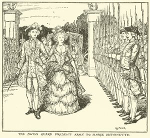 Die Schweizer Garde präsentiert Marie Antoinette die Waffen von Henry Justice Ford