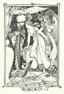 Zelida entdeckt die Schrift auf der Flasche (Gravur) von Henry Justice Ford