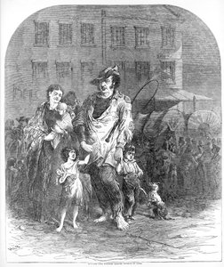 Flüchtlinge aus Nord-Missouri betreten St. Louis, veröffentlicht ca. 1894