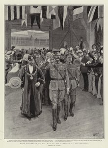 Lord Kitchener auf dem Weg zu seiner Kutsche in Southampton von Henry Marriott Paget
