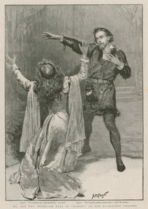 Mr und Mrs Beerbohm Tree in Hamlet im Haymarket Theatre (Gravur) von Henry Marriott Paget