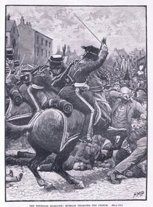 Das Peterloo-Massaker: Husaren greifen das Volk an, 1819