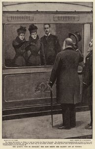 Der Besuch der Königin in Dänemark, der König verabschiedet Ihre Majestät am Victoria-Bahnhof von Henry Marriott Paget
