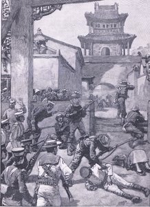 Der Krieg in China: Die Kämpfe in Tientsin, Illustration aus Cassells Geschichte Englands, 1900er Jahre von Henry Marriott Paget