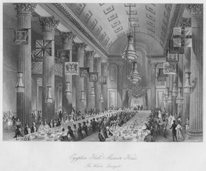 Egyptian Hall, Mansion House: Das Wilson-Bankett, ca. 1841 von Henry Melville