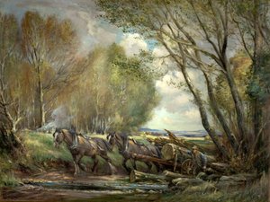 Holztransport, Stirlingshire, Schottland von Henry Morley